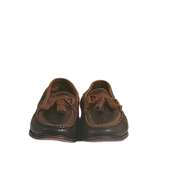 Men Vintage Leather Black And Brown Tassel Loafers By Florsheim Size 9D - Picture 3 of 11